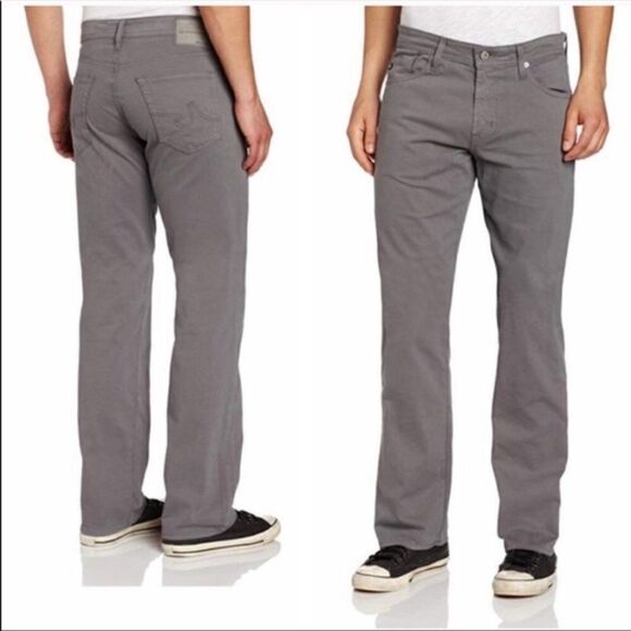AG Adriano Goldschmied The Protege Gray Jeans Straight Leg Jeans Size 31R - Picture 1 of 6